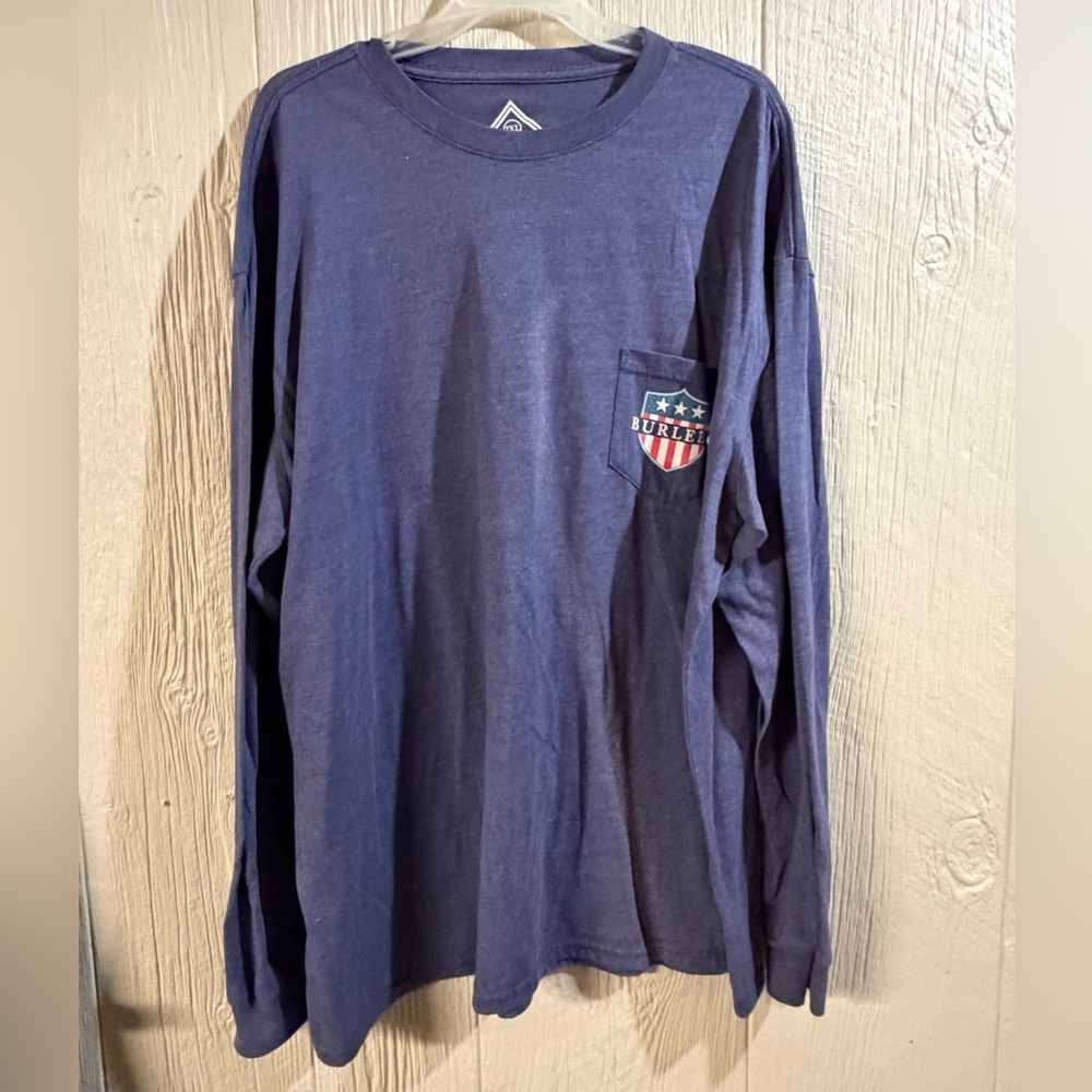 BURLEBO Men's Navy Long Sleeve Tee